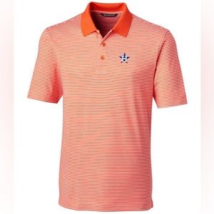 Houston Astros Cutter & Buck Forge Tonal Stripe Stretch Mens Polo
